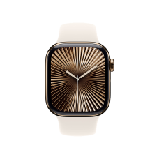 Смарт-годинник Apple Watch Series 10 GPS + Cellular 46mm Gold Titanium Case w. Starlight Sport Band - S/M (MWYX3)