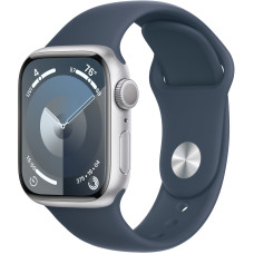 Б/У Смарт-годинник Apple Watch Series 9 GPS 41mm Silver Aluminum Case w. Storm Blue S. Band - S/M (MR903)
