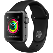 Б/У Смарт-годинник Apple Watch Series 3 GPS 38mm Space Gray Aluminum with Black Sport Band (MQKV2)