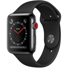 Б/У Смарт-годинник Apple Watch Series 3 GPS + Cellular 42mm Space Black Stainless Steel w. Black Sport B. (MQK92)