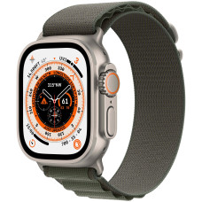 Б/У Смарт-годинник Apple Watch Ultra GPS + Cellular 49mm Titanium Case with Green Alpine Loop - M (MQEW3/MQFN3)