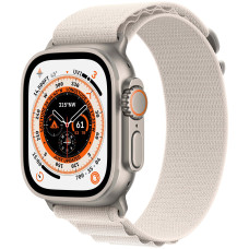 Б/У Смарт-годинник Apple Watch Ultra GPS + Cellular 49mm Titanium Case with Starlight Alpine Loop - M (MQF03/MQFR3)
