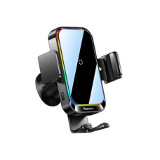 Автомобільний тримач з бездротовою зарядкою Baseus Halo Electric Wireless Charging Car Mount 15W Black (SUDD000001)