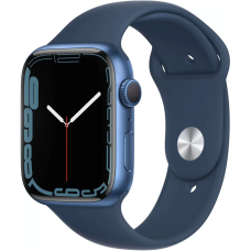 Б/У Смарт-годинник Apple Watch Series 7 GPS 45mm Blue Aluminum Case With Blue Sport Band (MKN83)