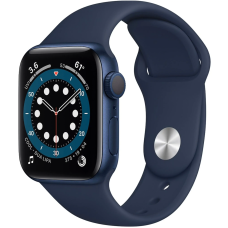 Б/У Смарт-годинник Apple Watch Series 6 GPS 40mm Blue Aluminum Case w. Deep Navy Sport B. (MG143)