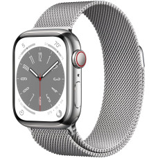 Б/У Смарт-годинник Apple Watch Series 8 GPS + Cellular 45mm Silver S. Steel Case w. Milanese Loop Silver (MNKG3/MNKJ3)