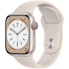 Б/У Смарт-годинник Apple Watch Series 8 GPS + Cellular 45mm Starlight Aluminum Case with Starlight Sport Band (MNK73)