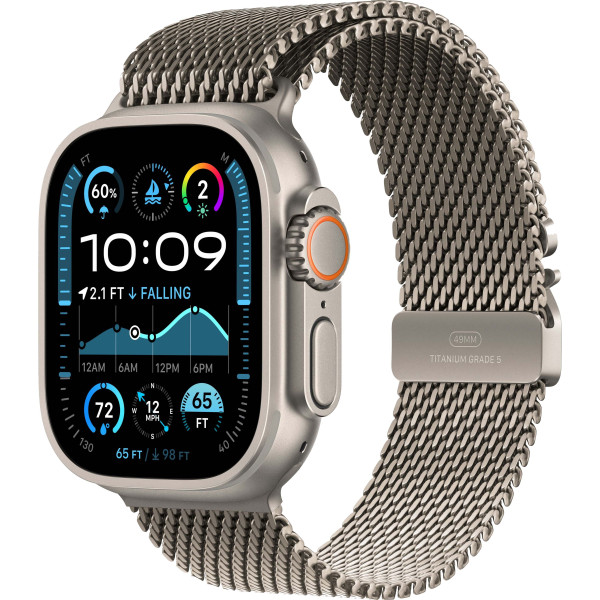 Смарт-годинник Apple Watch Ultra 2 GPS + Cellular 49mm Natural Titanium Case with Natural Titanium Milanese Loop - XL (MX5T3)