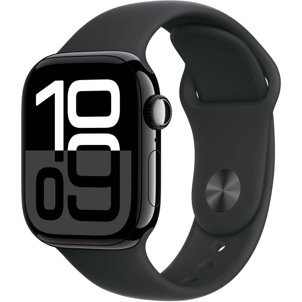 Смарт-годинник Apple Watch Series 10 GPS + Cellular 42mm Jet Black Alu. Case w. Black Sport Band - S/M (MWX63)