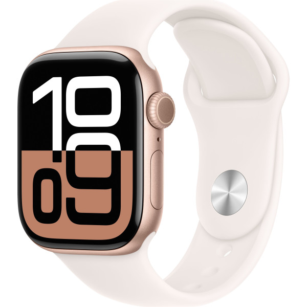 Б/У Смарт-годинник Apple Watch Series 10 GPS 46mm Rose Gold Alu. Case w. Light Blush Sport Band - S/M (MWWT3)
