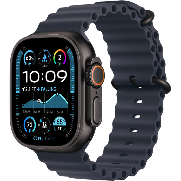 Смарт-годинник Apple Watch Ultra 2 GPS + Cellular 49mm Black Titanium Case with Navy Ocean Band (MYTC3, MYPA3)